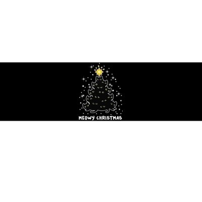 Christmas Black Cat Meowy Christmas Tree Bumper Sticker