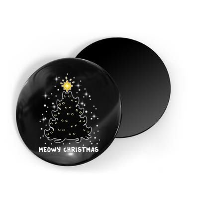 Christmas Black Cat Meowy Christmas Tree Magnet