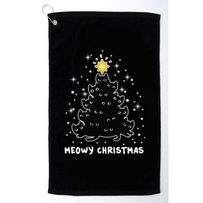 Christmas Black Cat Meowy Christmas Tree Platinum Collection Golf Towel