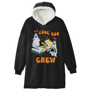 Code Boo Crew Funny Ghost Nurse Halloween Costume Nursing Hooded Wearable Blanket