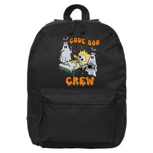 Code Boo Crew Funny Ghost Nurse Halloween Costume Nursing 16 in Basic Backpack