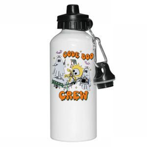 Code Boo Crew Funny Ghost Nurse Halloween Costume Nursing Aluminum Water Bottle