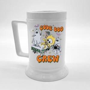 Code Boo Crew Funny Ghost Nurse Halloween Costume Nursing Beer Stein