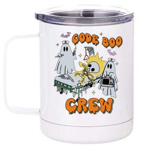 Code Boo Crew Funny Ghost Nurse Halloween Costume Nursing 12 oz Stainless Steel Tumbler Cup