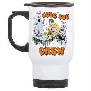 Code Boo Crew Funny Ghost Nurse Halloween Costume Nursing Stainless Steel Travel Mug