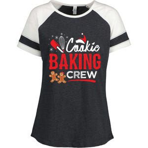 Cookie Baking Crew Family Christmas Holiday Gift Enza Ladies Jersey Colorblock Tee