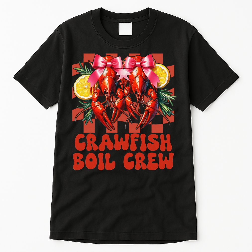 Crawfish Boil Crew Coquette Crawfish Season Cajun Seafood Tall T-Shirt