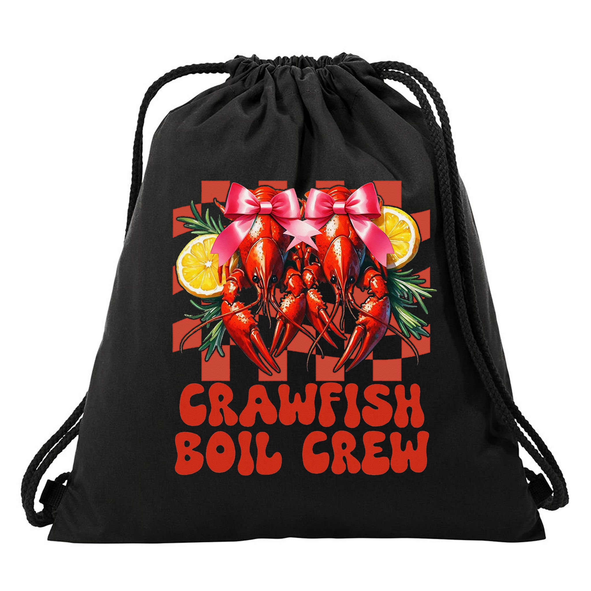 Crawfish Boil Crew Coquette Crawfish Season Cajun Seafood Drawstring Bag