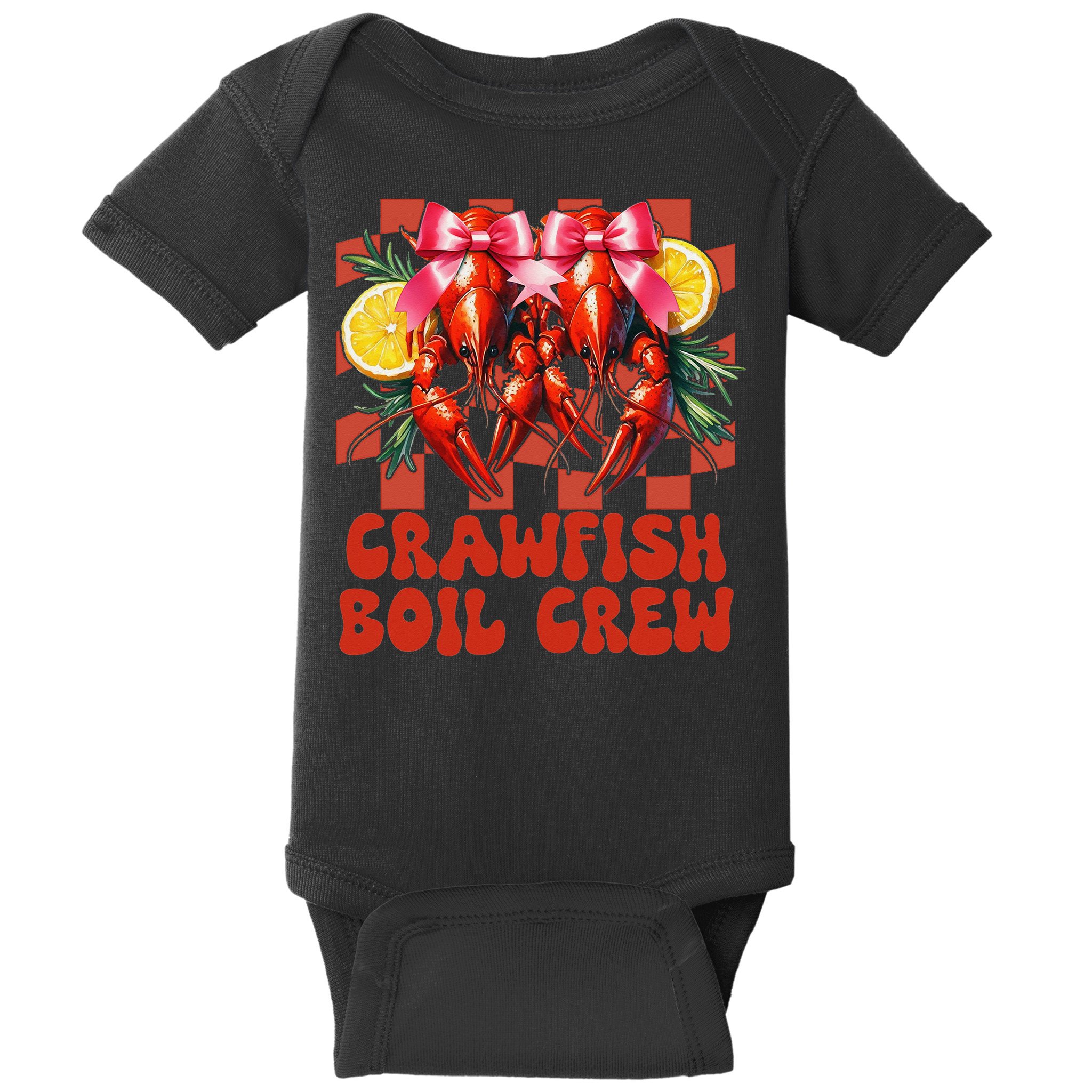 Crawfish Boil Crew Coquette Crawfish Season Cajun Seafood Baby Bodysuit