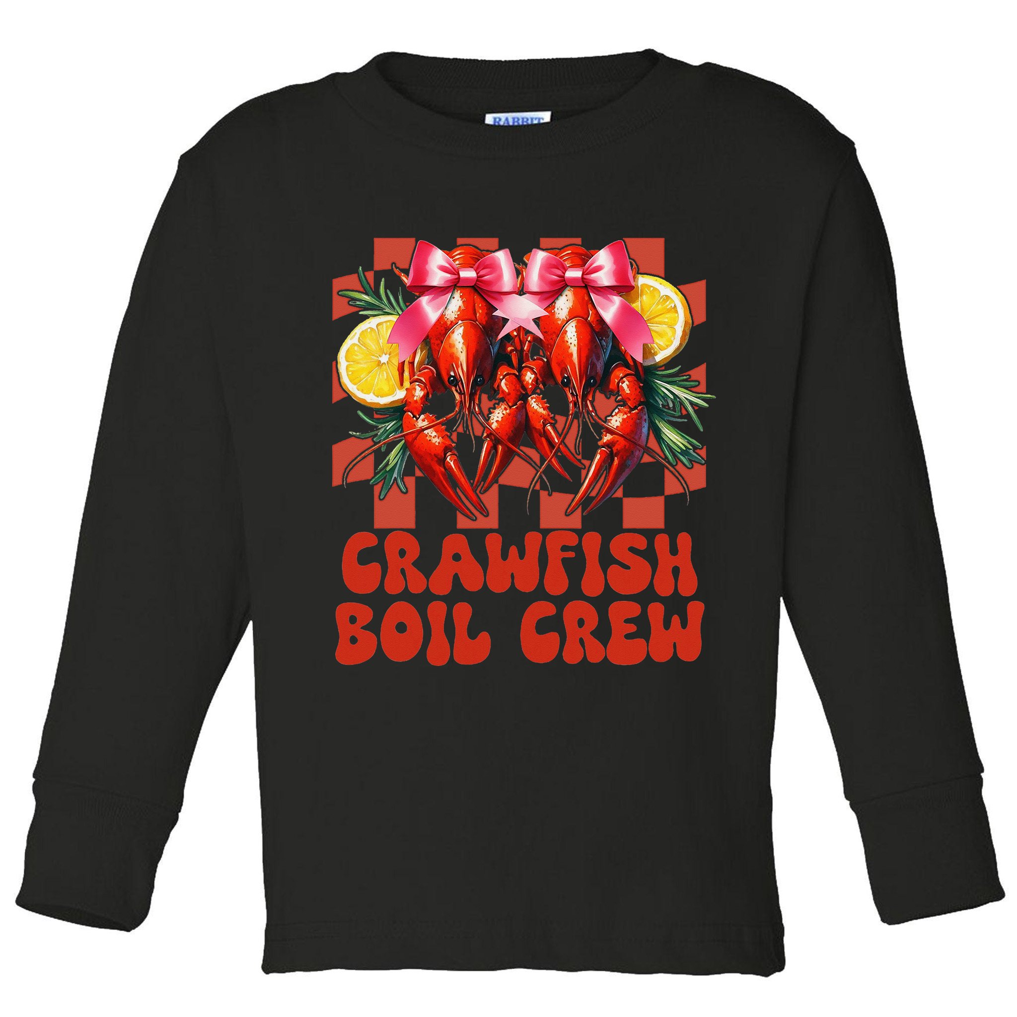 Crawfish Boil Crew Coquette Crawfish Season Cajun Seafood Toddler Long Sleeve Shirt