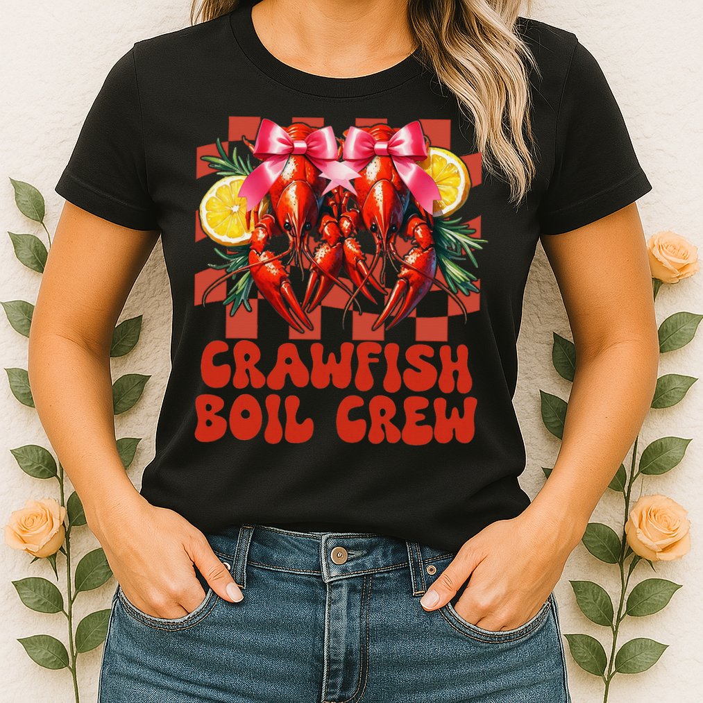 Crawfish Boil Crew Coquette Crawfish Season Cajun Seafood Womens T-Shirt