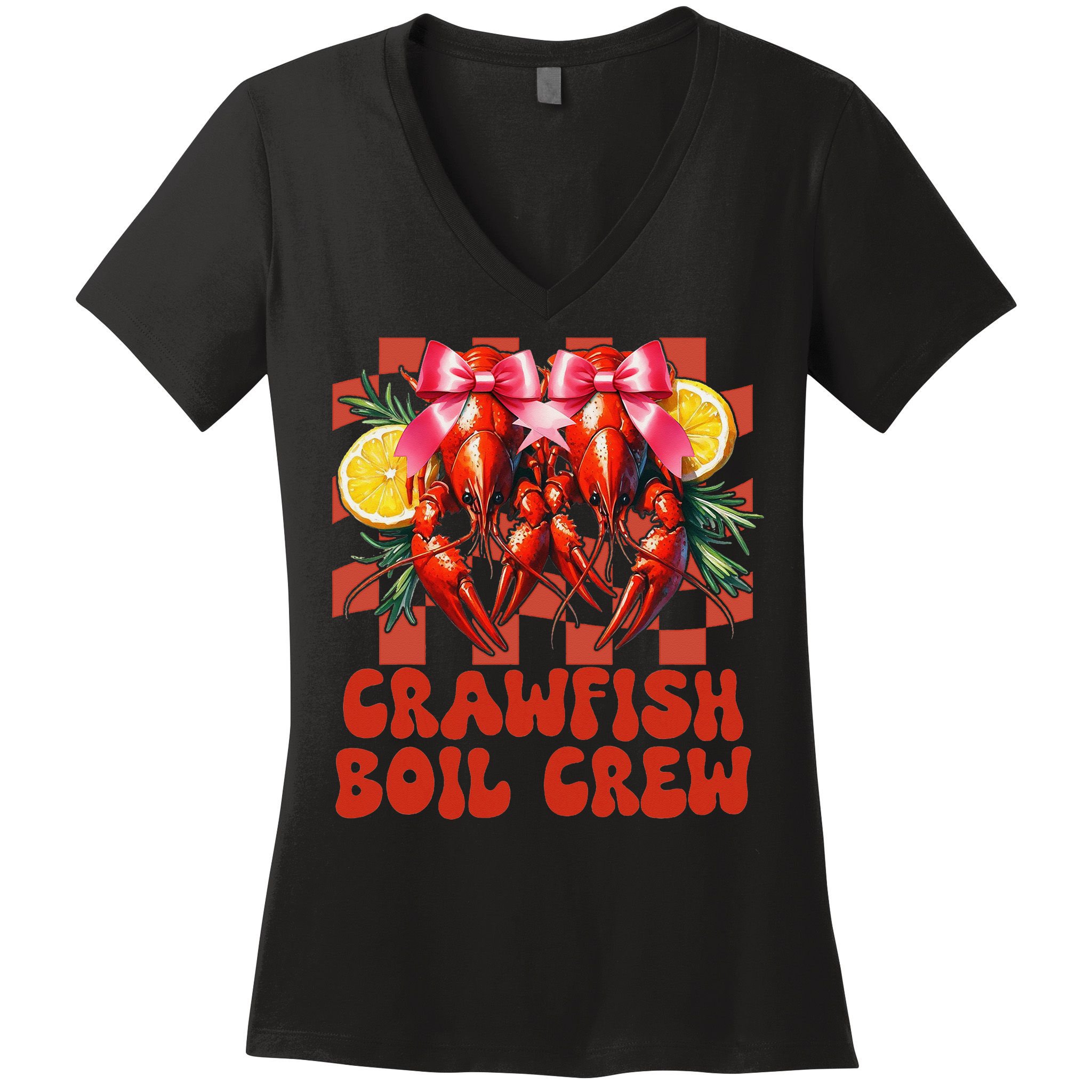 Crawfish Boil Crew Coquette Crawfish Season Cajun Seafood Women's V-Neck T-Shirt