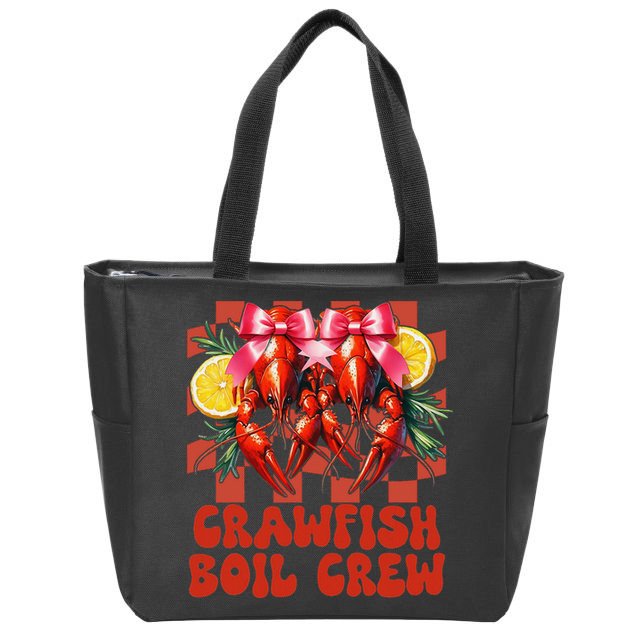 Crawfish Boil Crew Coquette Crawfish Season Cajun Seafood Zip Tote Bag