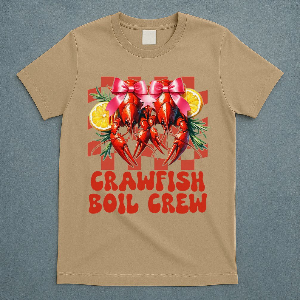 Crawfish Boil Crew Coquette Crawfish Season Cajun Seafood T-Shirt