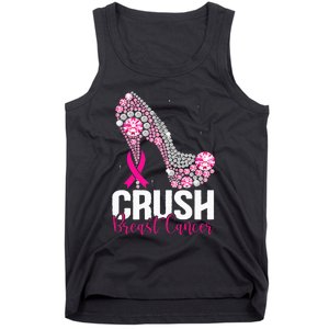 Crush Breast Cancer Awareness Bling Pink Ribbon Tank Top