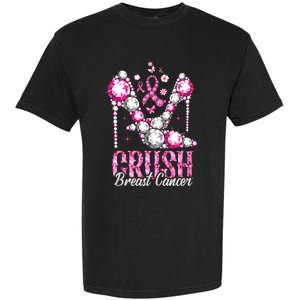 Crush Breast Cancer Awareness Bling Pink Ribbon Garment-Dyed Heavyweight T-Shirt