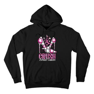 Crush Breast Cancer Awareness Bling Pink Ribbon Hoodie