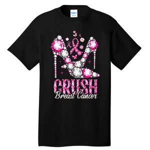 Crush Breast Cancer Awareness Bling Pink Ribbon Tall T-Shirt