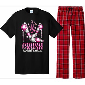 Crush Breast Cancer Awareness Bling Pink Ribbon Pajama Set