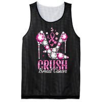 Crush Breast Cancer Awareness Bling Pink Ribbon Mesh Reversible Basketball Jersey Tank