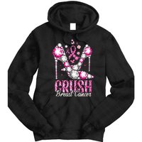 Crush Breast Cancer Awareness Bling Pink Ribbon Tie Dye Hoodie