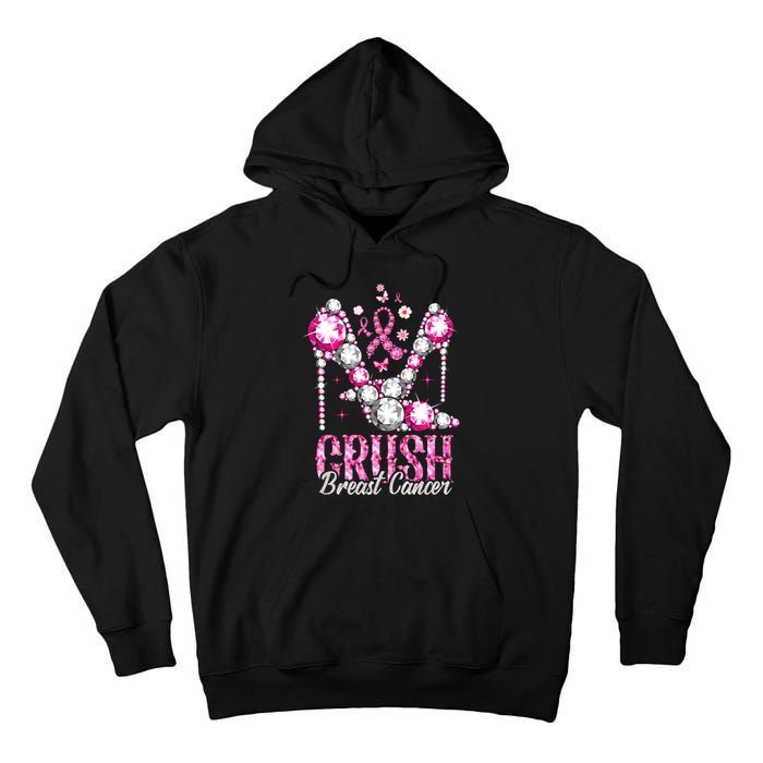 Crush Breast Cancer Awareness Bling Pink Ribbon Tall Hoodie