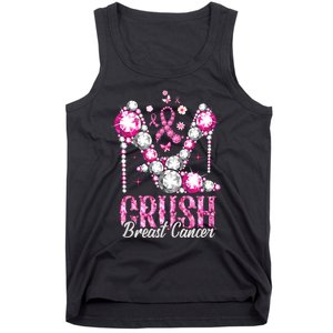 Crush Breast Cancer Awareness Bling Pink Ribbon Tank Top