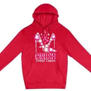 Crush Breast Cancer Awareness Bling Pink Ribbon Premium Pullover Hoodie