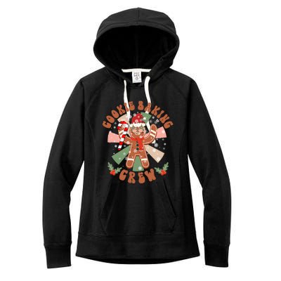 Cookie Baking Crew Groovy Retro Christmas Matching Family Gift Women's Fleece Hoodie