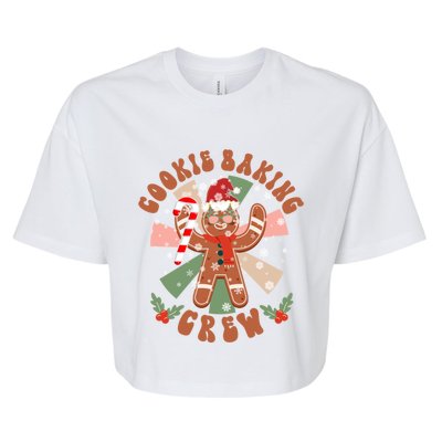 Cookie Baking Crew Groovy Retro Christmas Matching Family Gift Bella+Canvas Jersey Crop Tee