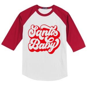 Christmas Santa baby super soft cozy warm sweatsuit Christmas baby girl Retro Santa Christmas outfit Santa baby retro Romper Kids Colorblock Raglan Jersey