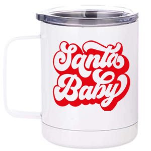 Christmas Santa baby super soft cozy warm sweatsuit Christmas baby girl Retro Santa Christmas outfit Santa baby retro Romper 12 oz Stainless Steel Tumbler Cup