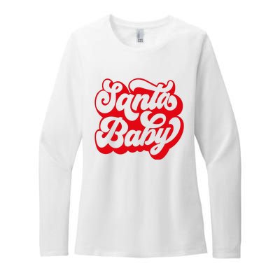 Christmas Santa baby super soft cozy warm sweatsuit Christmas baby girl Retro Santa Christmas outfit Santa baby retro Romper Womens CVC Long Sleeve Shirt