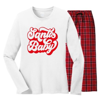 Christmas Santa baby super soft cozy warm sweatsuit Christmas baby girl Retro Santa Christmas outfit Santa baby retro Romper Women's Long Sleeve Flannel Pajama Set 