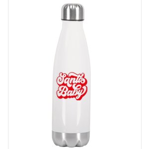 Christmas Santa baby super soft cozy warm sweatsuit Christmas baby girl Retro Santa Christmas outfit Santa baby retro Romper Stainless Steel Insulated Water Bottle