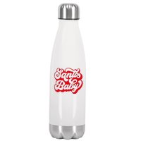 Christmas Santa baby super soft cozy warm sweatsuit Christmas baby girl Retro Santa Christmas outfit Santa baby retro Romper Stainless Steel Insulated Water Bottle