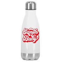 Christmas Santa baby super soft cozy warm sweatsuit Christmas baby girl Retro Santa Christmas outfit Santa baby retro Romper Stainless Steel Insulated Water Bottle