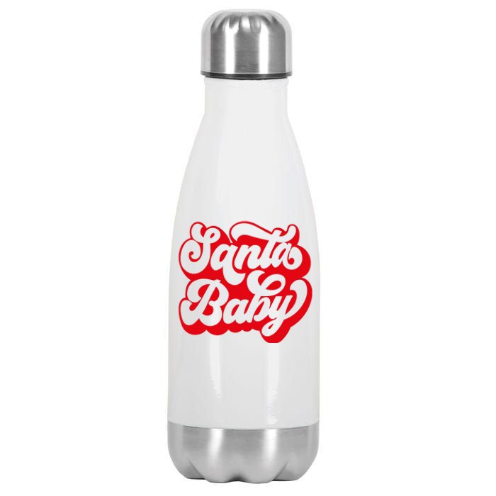 Christmas Santa baby super soft cozy warm sweatsuit Christmas baby girl Retro Santa Christmas outfit Santa baby retro Romper Stainless Steel Insulated Water Bottle