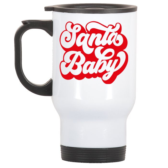 Christmas Santa baby super soft cozy warm sweatsuit Christmas baby girl Retro Santa Christmas outfit Santa baby retro Romper Stainless Steel Travel Mug