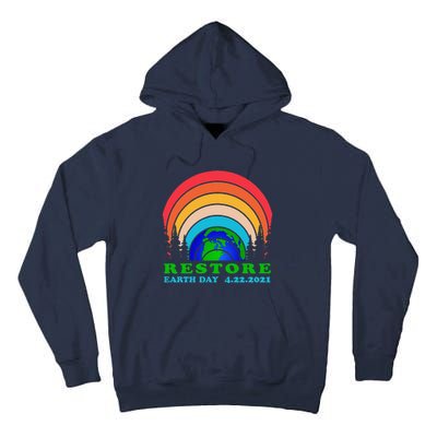 Cute Bright Colorful Earth Day Rainbow Restore Earth Planet Tall Hoodie