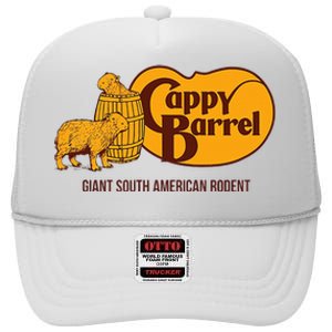 Cappy Barrel Capybara Campaign Store Logo High Crown Mesh Back Trucker Hat