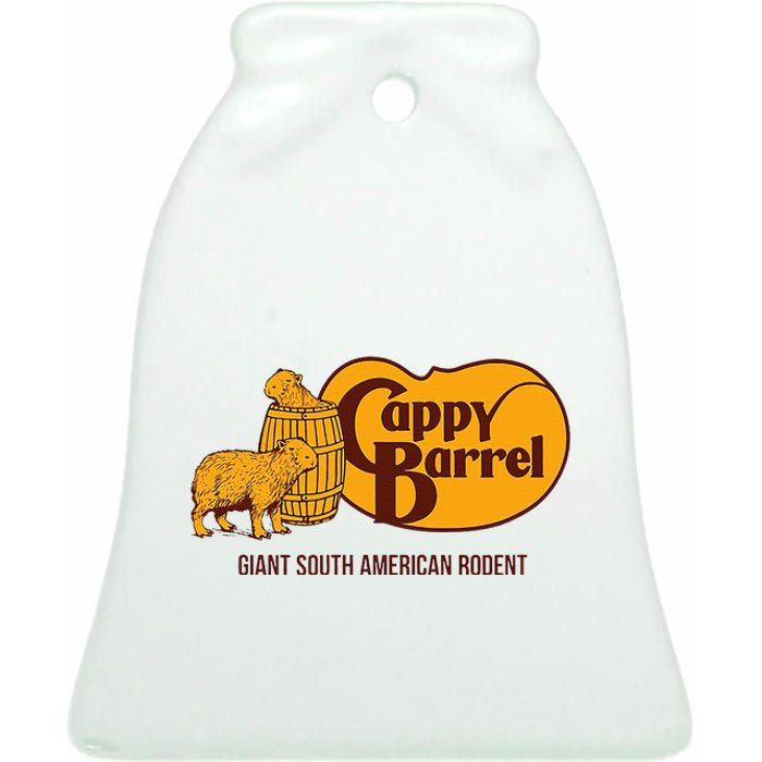 Cappy Barrel Capybara Campaign Store Logo Ceramic Bell Ornament