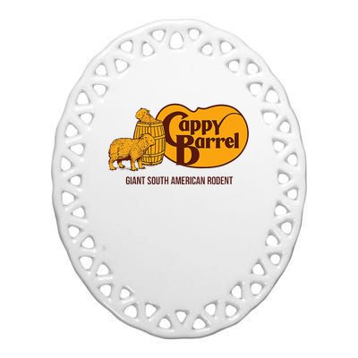 Cappy Barrel Capybara Campaign Store Logo Ceramic Oval Ornament