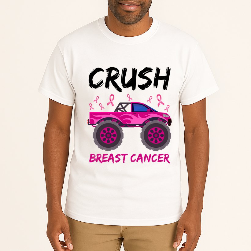 Crush Breast Cancer Awareness Monster Truck Tall T-Shirt