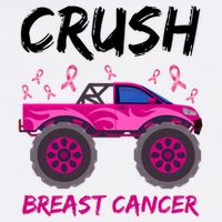 Crush Breast Cancer Awareness Monster Truck Flat Bill Trucker Hat