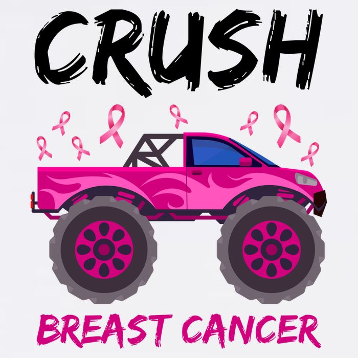 Crush Breast Cancer Awareness Monster Truck Flat Bill Trucker Hat