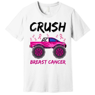 Crush Breast Cancer Awareness Monster Truck Premium T-Shirt