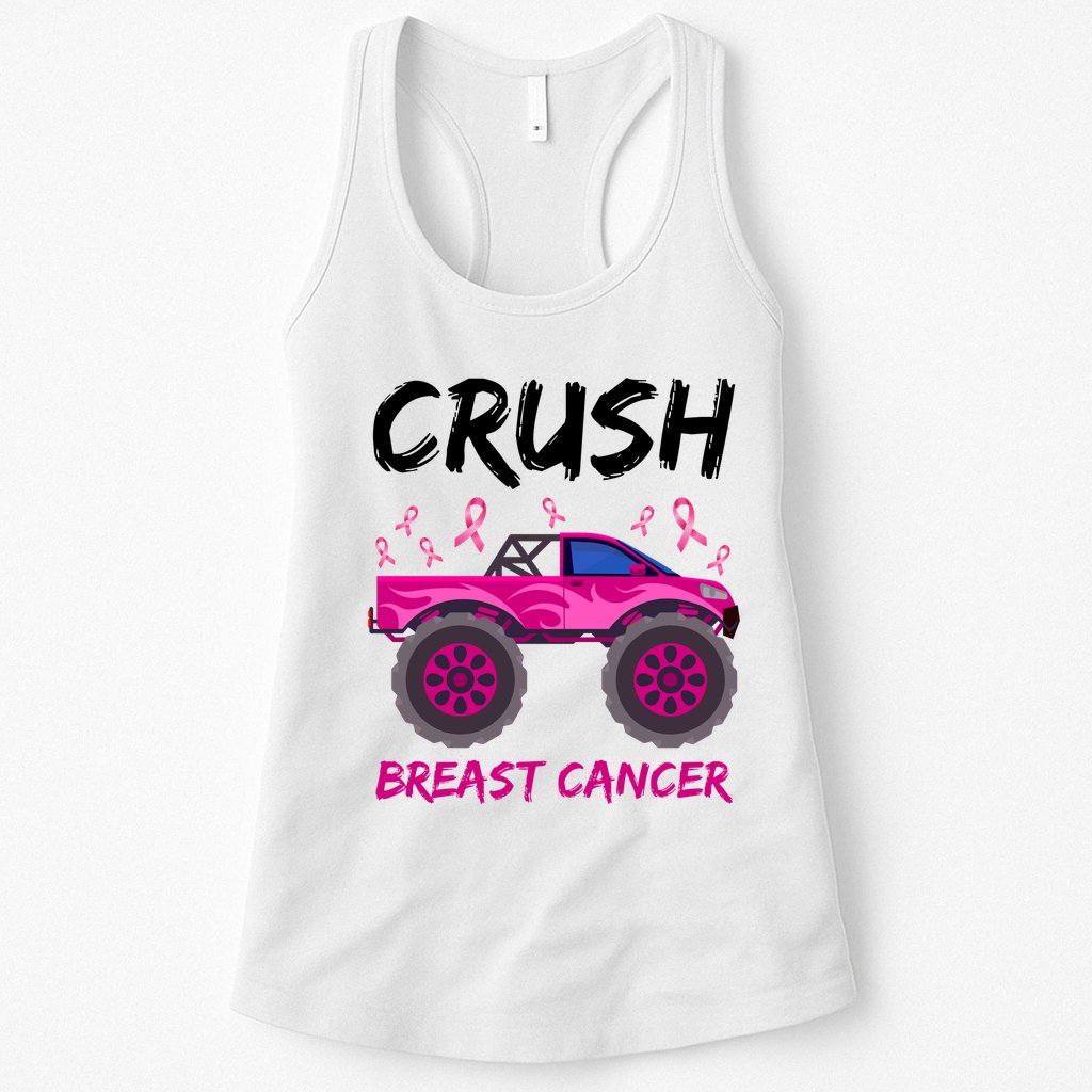 Crush Breast Cancer Awareness Monster Truck Womens Tank Top