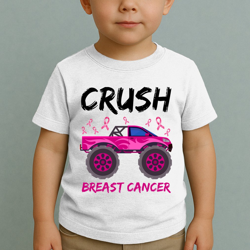 Crush Breast Cancer Awareness Monster Truck Toddler T-Shirt