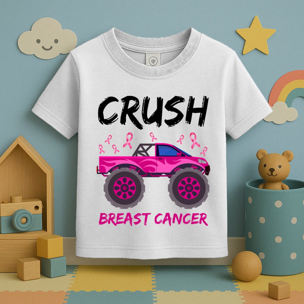Crush Breast Cancer Awareness Monster Truck Toddler T-Shirt